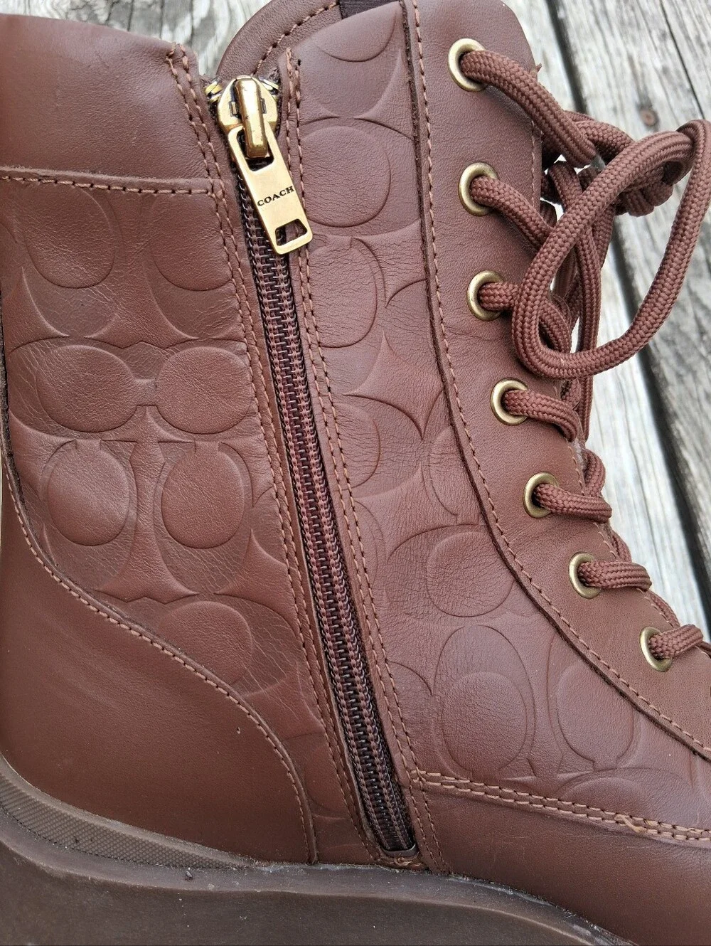 Coach Men's Citysole C Signature Boots 8.5 D Brown